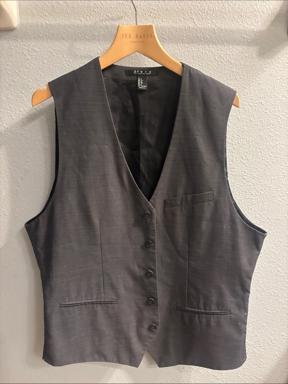21men Dark Gray Men's Tailored Vest